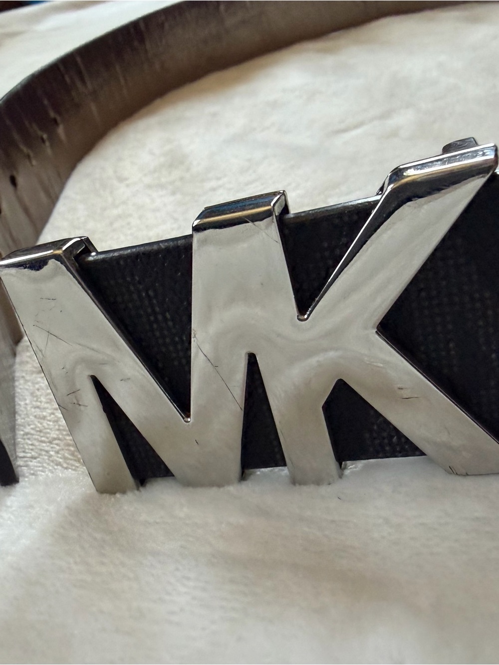 Michael Kors Black Logo MK Buckle Belt